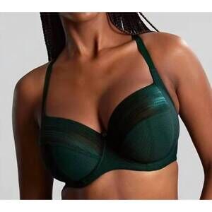 NEW PANACHE serene full cup underwire fashion bra in dark green